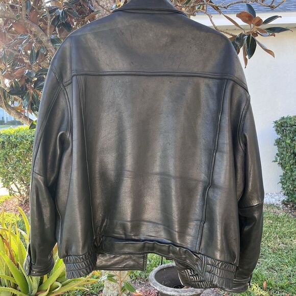 Joseph & Feiss Black Lambskin Leather Jacket Coat XX Large  Zip Front Bomber - Picture 3 of 13